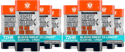 HOTRight Guard Xtreme Defense Antiperspirant Deodorant Gel, Arctic Refresh Scent - 5-in-1 Deodorant Men Can Trust, 72-Hour Odor Control Invisible Gel for Men, 4 oz (4 Pack)