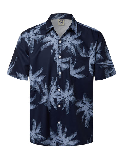 HOTHardaddy Men's Hawaiian Shirt Short Sleeves Printed Button Down Summer Beach Casual Shirts