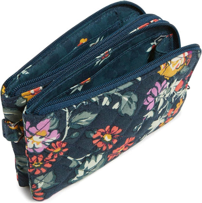 HOTVera Bradley Women's Cotton Double Zip ID Case Wallet With RFID Protection