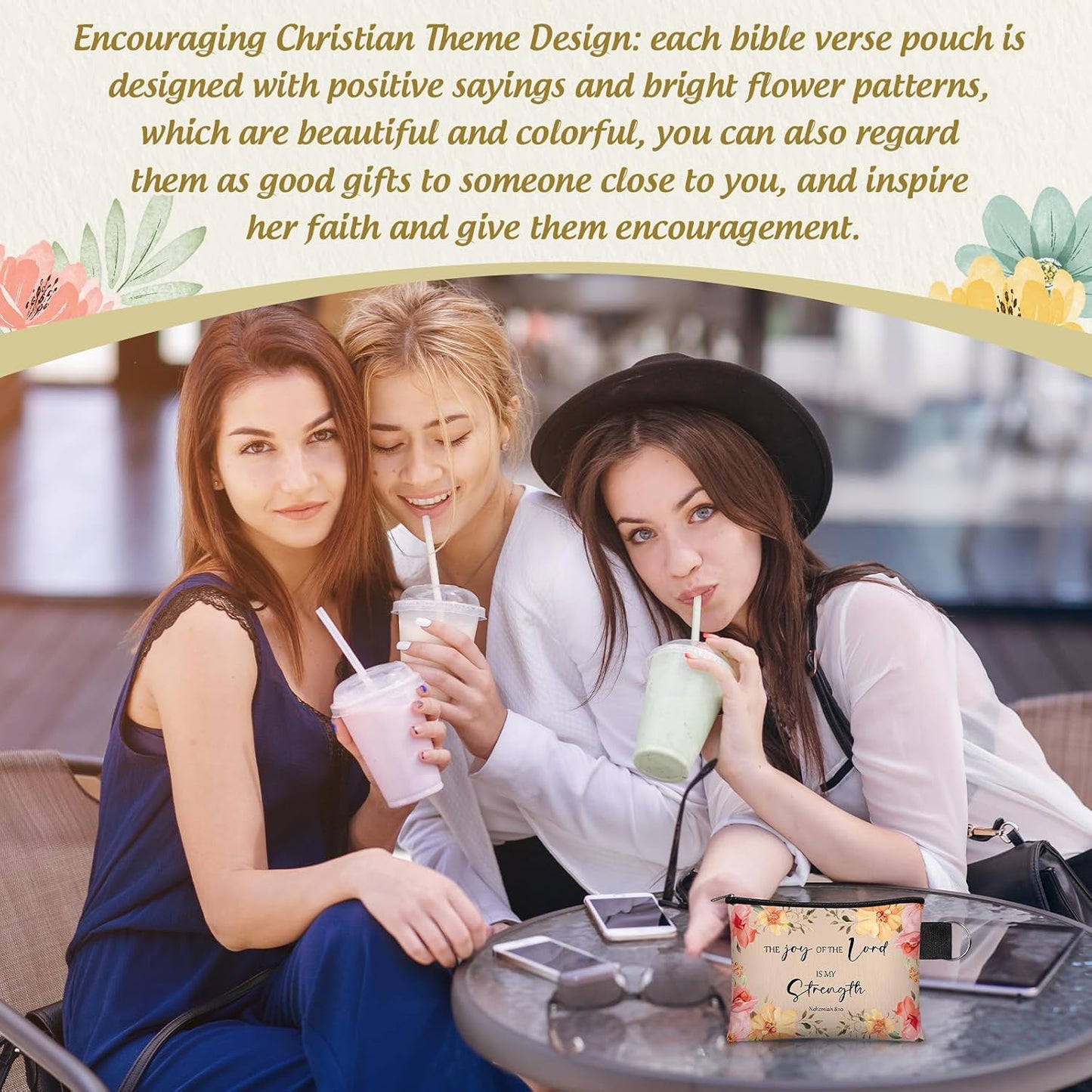 HOT40 Pcs Christian Small Coin Purse for Women Bulk Religious Cosmetic Bags Inspirational Bible Verse Mini Pouches Church Gift Wallet Bag with Zipper for Travel Women Mother(Morandi Style)