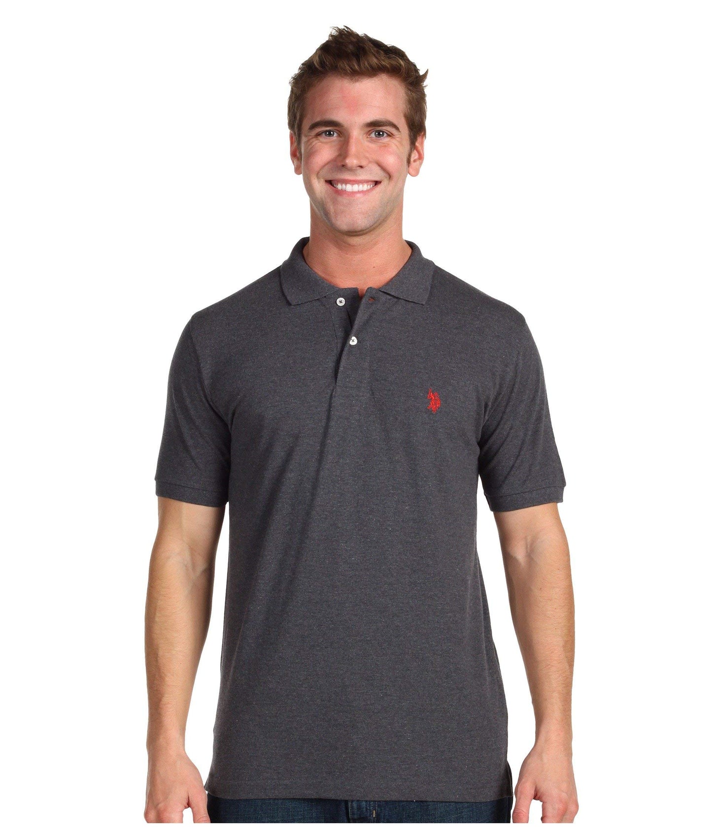 HOTU.S. Polo Assn. Men's Classic Polo Shirt, Two-Button Closure Pique Polo Shirt, Summer Fashion Golf Shirt | Two-Button Closure Pique Polo Shirt, Summer Fashion Golf Shirt