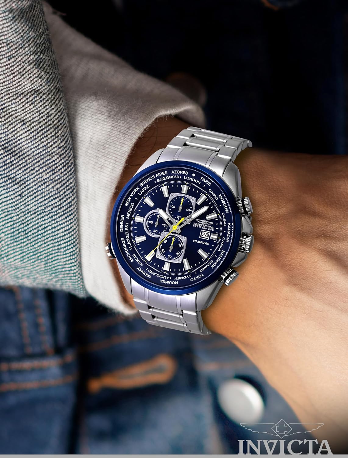 HOTInvicta Aviator Men 50mm Quartz