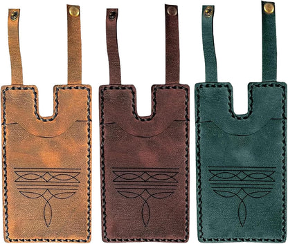 HOT3pcs Western Boot Wallet with Snap Strap – Leather Card Holder for Cowboy Boots | Handcrafted Slim Wallet for Women & Men | RFID Blocking Cash Strap Pocket