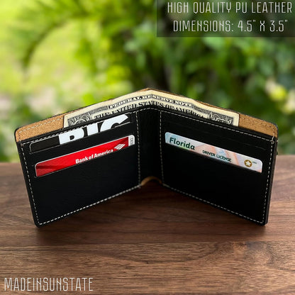 HOTEngraved Leather Wallet: Third Eye Design, Unique Gift for Holidays - Perfect for Dad, Mom, Brother, Sister, Friend, Teacher on Christmas