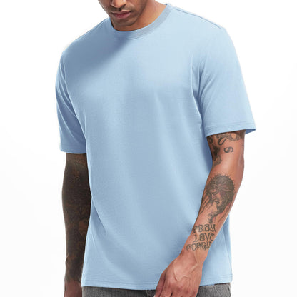 HOTVEIISAR Men's Heavy Weight Crew Neck T-Shirt Mens Premium Cotton Tee - Pre Shrunk S-3XL