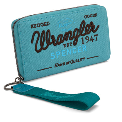 HOTMontana West X Wrangler Wristlet Wallets for Women Classic Retro Wallet Purse Bifold Credit Card Wallets for Women Oversized Logo Clutch Wristlet