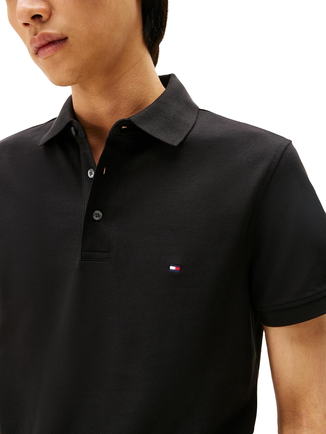 HOTTommy Hilfiger Men's Short Sleeve Polo Shirts in Slim Fit with Stretch and Organic Pique Cotton