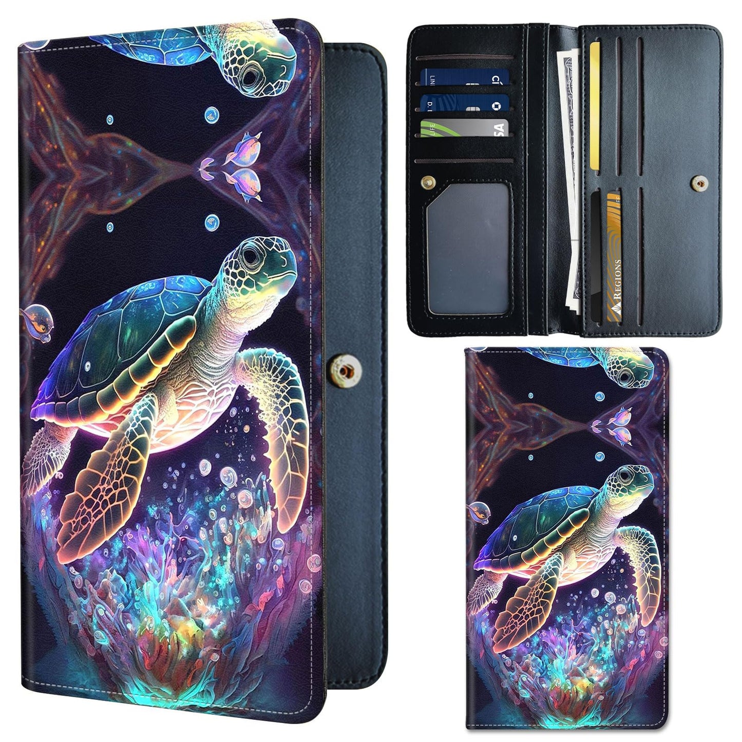 HOTSlim PU Leather Wallet for Women - RFID Blocking Thin Bifold Wallet, Compact Travel Wallet with Card Slots & ID Window, Stylish and Practical Womens Wallet for Everyday Use, Black Cat