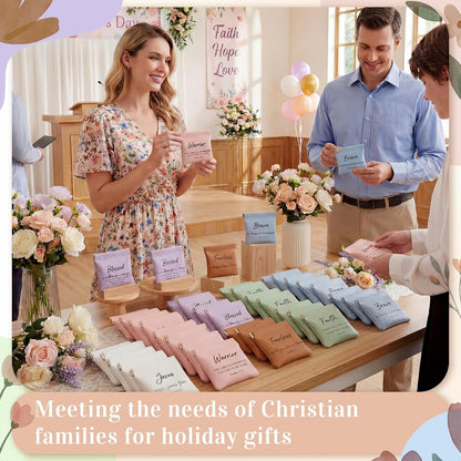 HOTTallew 24 Pcs Christian Mother's Day Gifts for Women Bulk Religious Coin Purse Faith Mini Leather Squeeze Coin Pouches Bible Verse Gifts Church Party Favors Scripture Small Makeup Bags for Mom Travel
