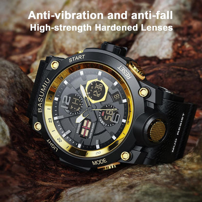 HOTGold Military Dive Tactical Digital Man Watches for Men Nice Luxury Waterproof Diver Mens Watches Work Black Sports