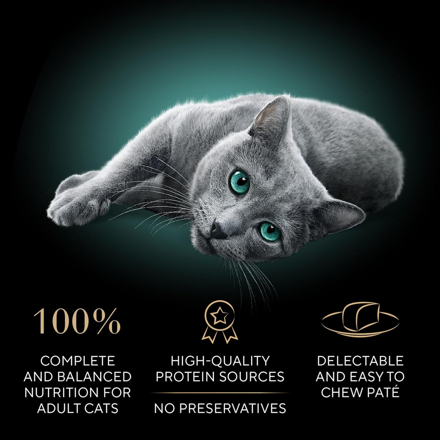 HOTSheba Perfect Portions Pate Wet Cat Food, Multipack, 2.6 oz, 24 ct | Grain-free, Chicken, Turkey & Beef, 48 servings, no artificial flavors/preservatives, complete & balanced, twin-pack trays