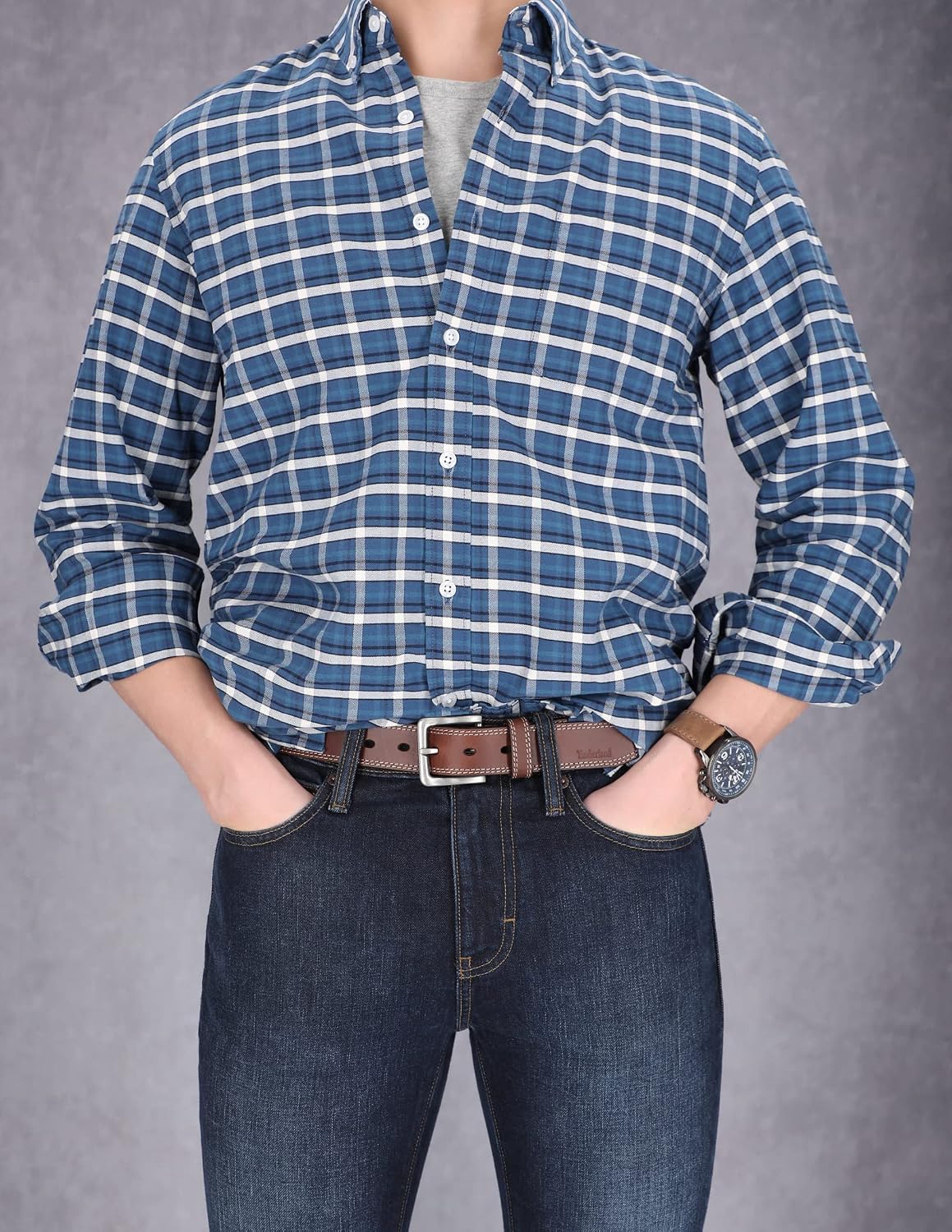 HOTTimberland Men's Classic Leather Jean Belt 1.4 Inches Wide (Big & Tall Sizes)