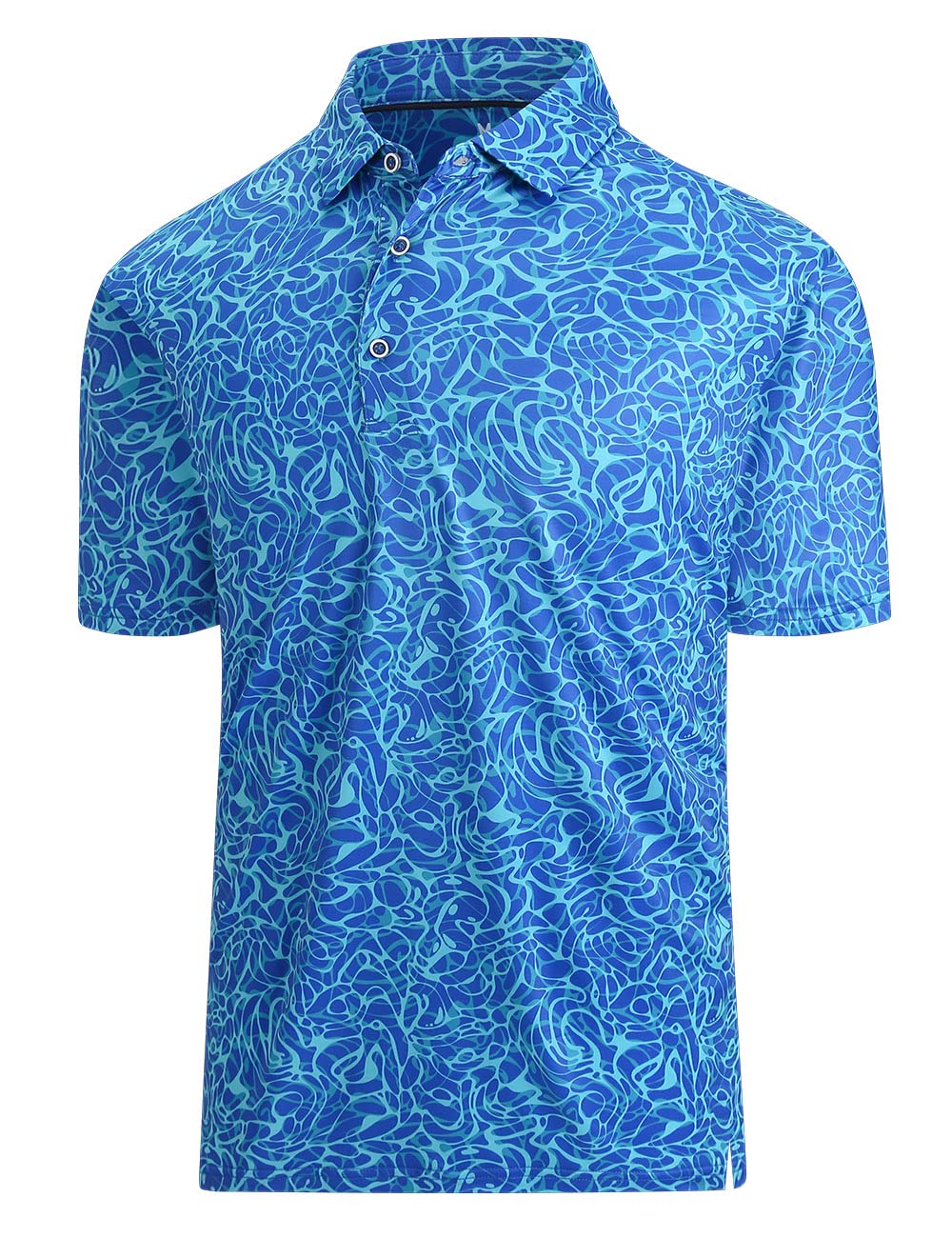 HOTHodaweisolp Golf Shirts for Men Dry Fit Print Moisture Wicking Performance Short Sleeve Polo Shirt