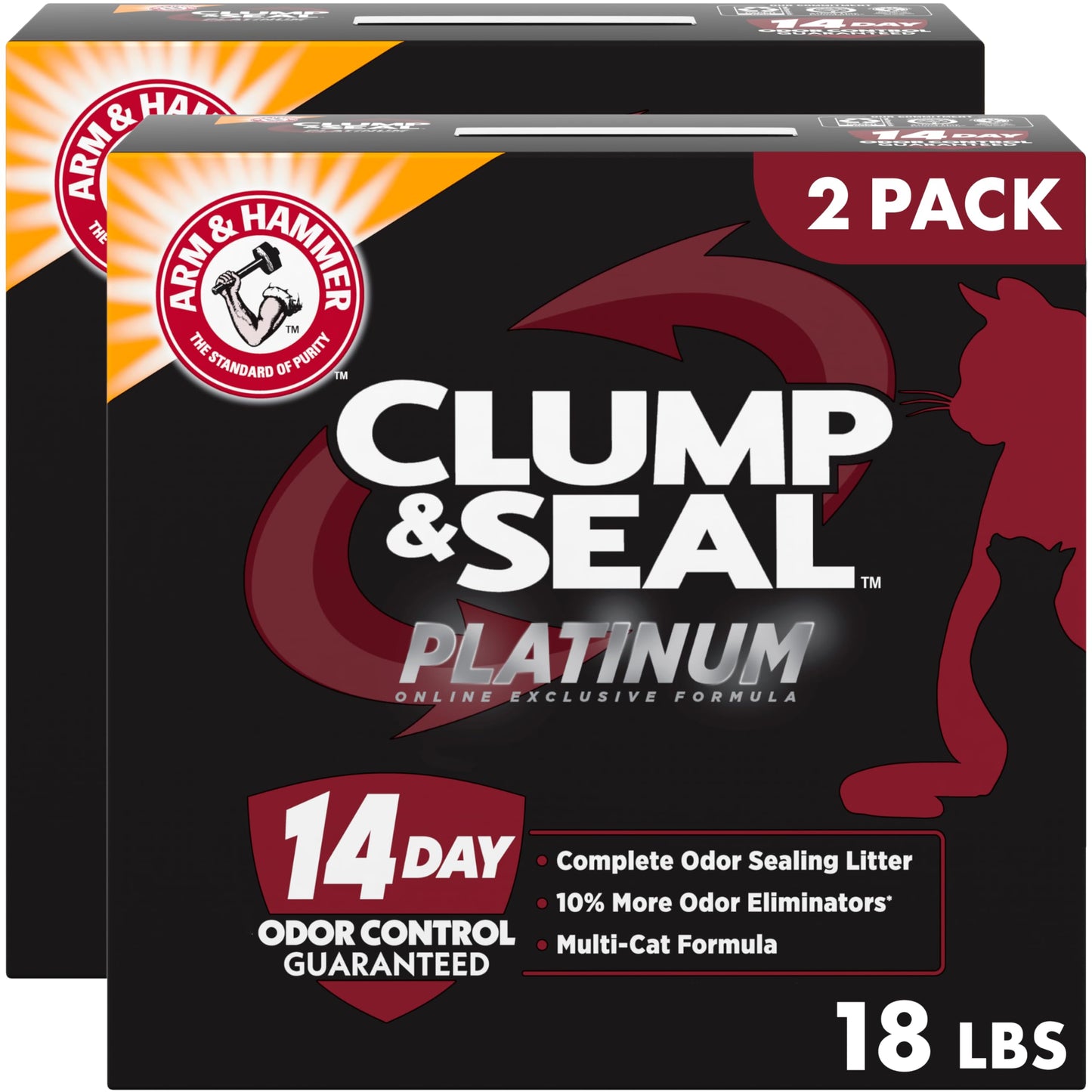 HOTARM & HAMMER Slide Platinum Easy Clean-Up Clumping Cat Litter, 18 lbs | 24/7 Odor Control, Triple-Action Freshness, Non-Stick, Easy Clean Up, Low Tracking, Multi-Cat Formula, Scented