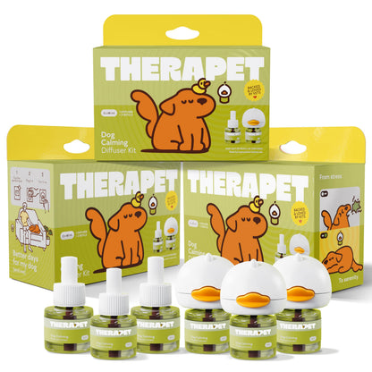 HOTTheraPetMD 60-Day Dog Calming Diffuser Kit - Dog Pheromone Diffuser for Stress, Destructive Behavior, Pee Accidents, Separation Anxiety, Barking, Aggression & Chewing - 60-Day Refills Included