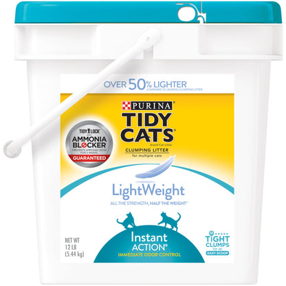 HOTPurina Tidy Cats LightWeight 4-In-1 Strength Multi-Cat, Odor control, Clumping, 99.9 Percent Dust Free Cat Litter - 17 lb. Box