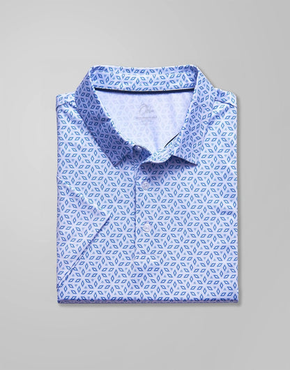 HOTObla Mens Golf Polo Shirts Short Sleeve Dry Fit Performance Moisture Wicking Casual Print Collared Golf Shirts for Men