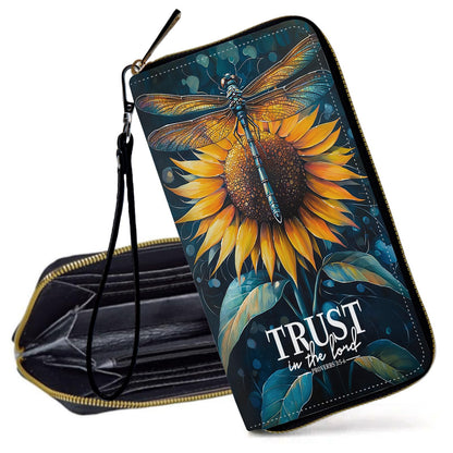 HOTRFID Blocking Wristlet Wallet for Women, Slim PU Leather Clutch Purse with Zipper, Small Credit Card Holder with Wrist Strap, Travel Zip Wallet for Ladies,Colorful alien UFO