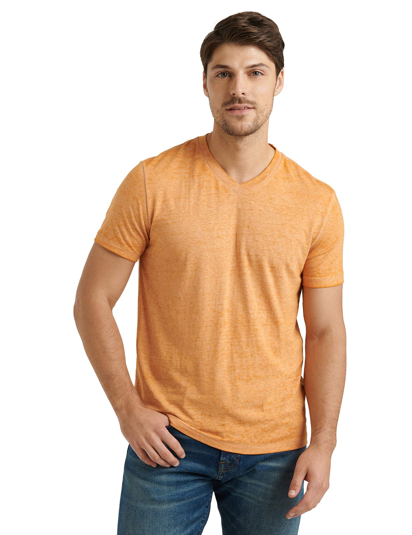HOTLucky Brand Men's Venice Burnout V Neck Tee