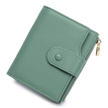 HOTGenuine Leather Wallets for Women RFID Blocking Bifold with Zipper Pocket, 2 ID Windows, 18 Card Slots, Red
