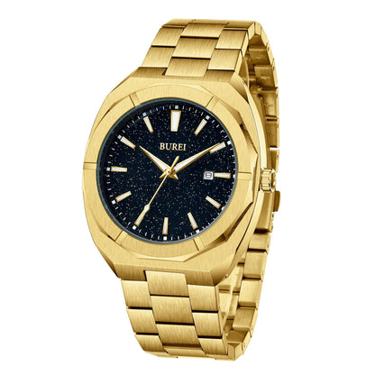 HOTBUREI Men Watches Gifts for Men Fashion Stainless Steel Analog Quartz Waterproof Watches for Mens