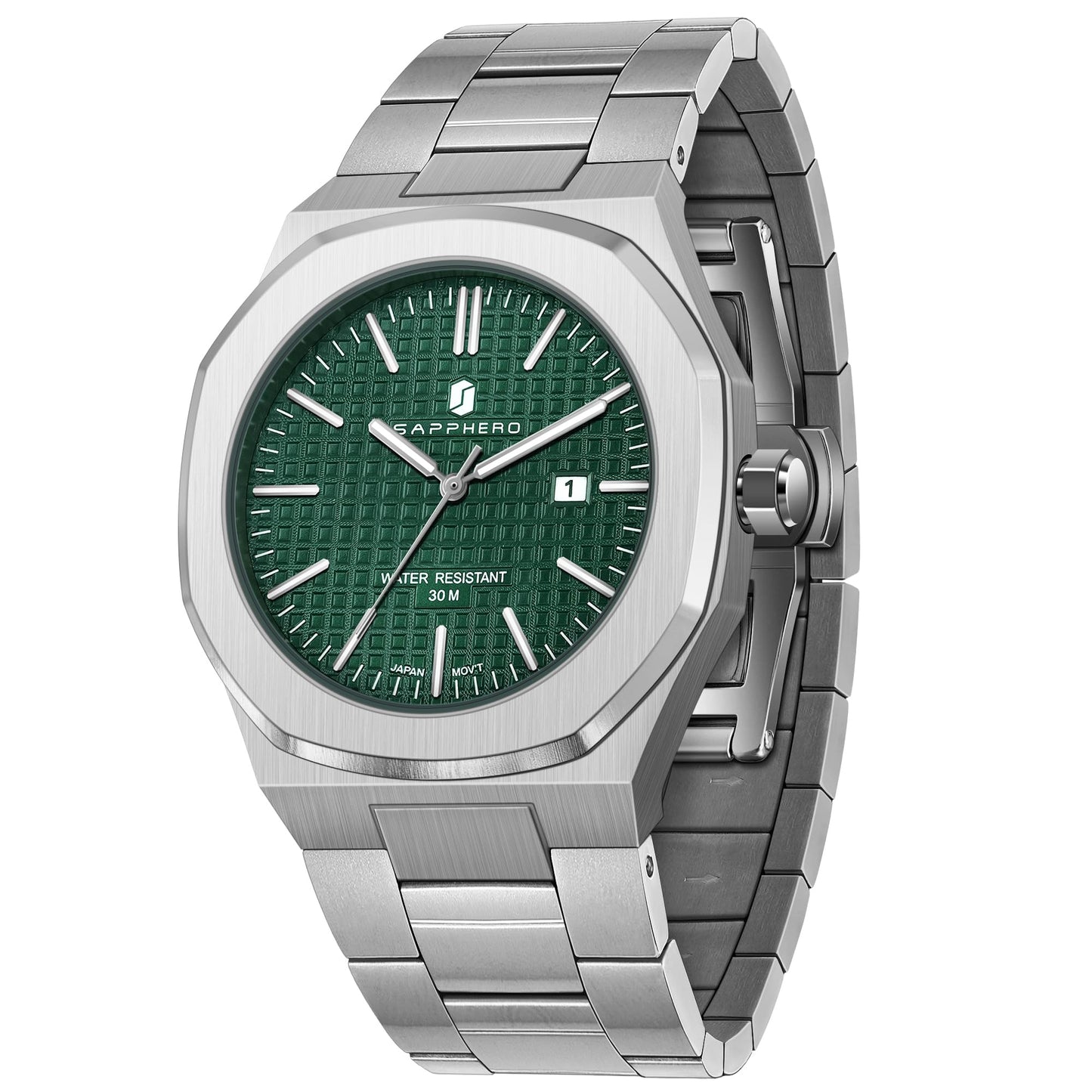 HOTSAPPHERO Mens Watches Stainless Steel Quartz Watch for Men Waterproof Date Clock Fashion Business Wristwatch Gift for Men