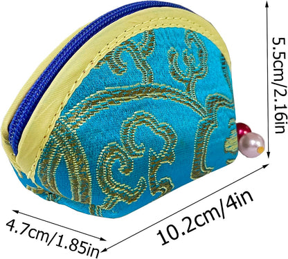 HOTSilk Coin Purse Zipper Purse Embroidery Coin Wallet | 20Pcs，Sugar Jewelry Bag Lipstick Container Gift Bag