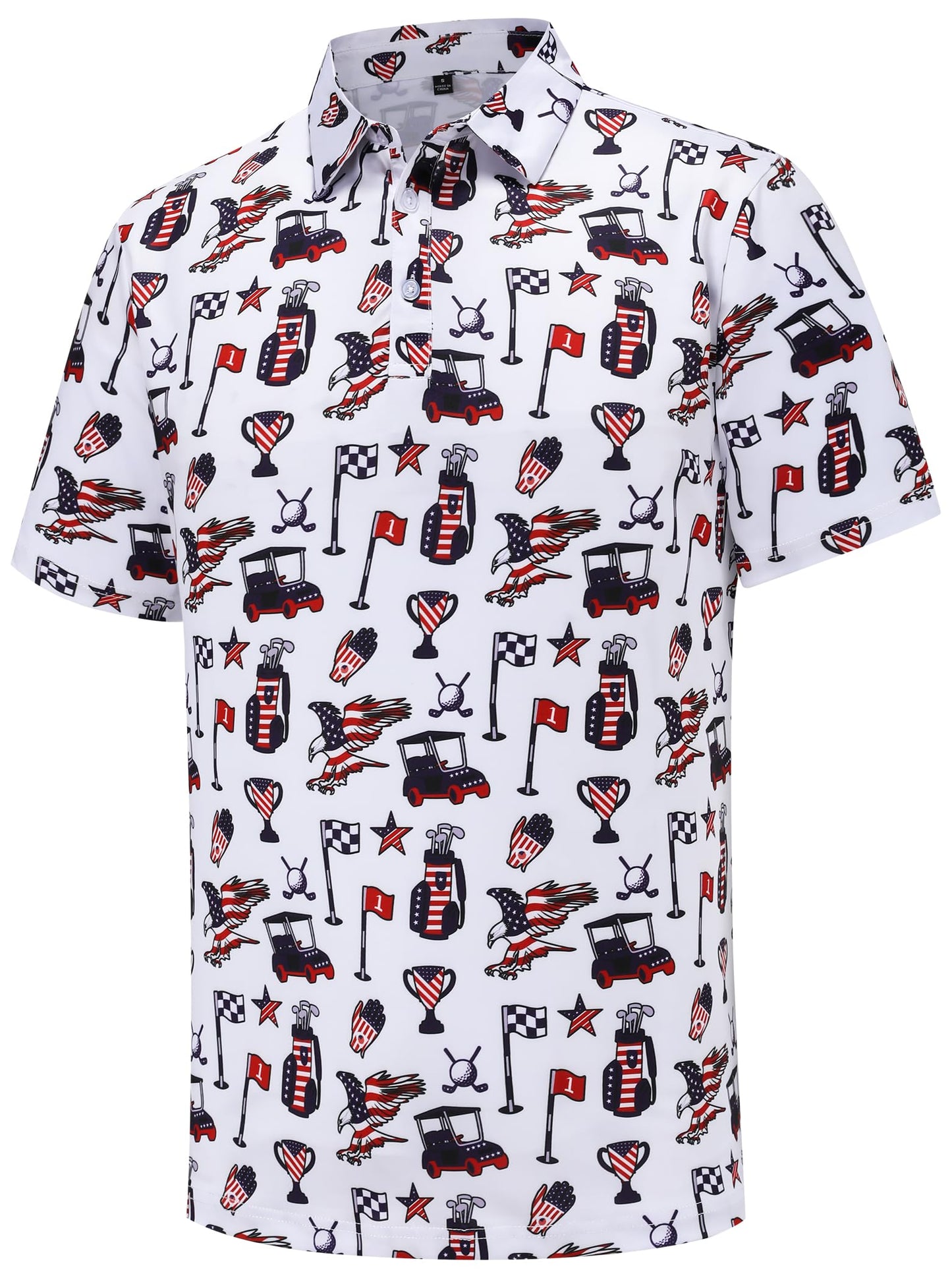 HOTMen's Golf Polo Shirts Short Sleeve Performance Moisture Wicking Dry Fit Funny Golf Polo Shirts for Men