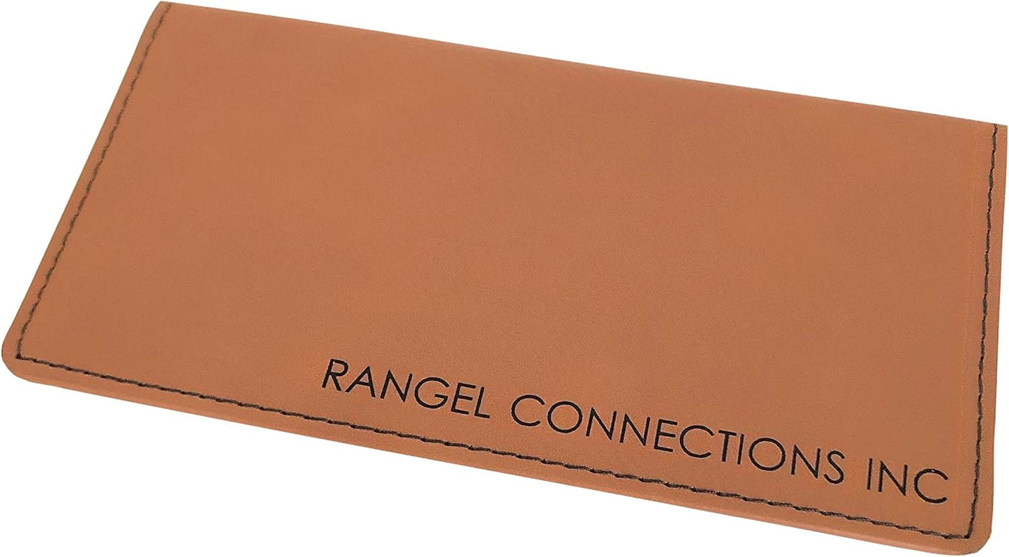 HOTThe Personal Exchange Personalized Checkbook Cover Faux Leather Permanently Engraved (Brown)