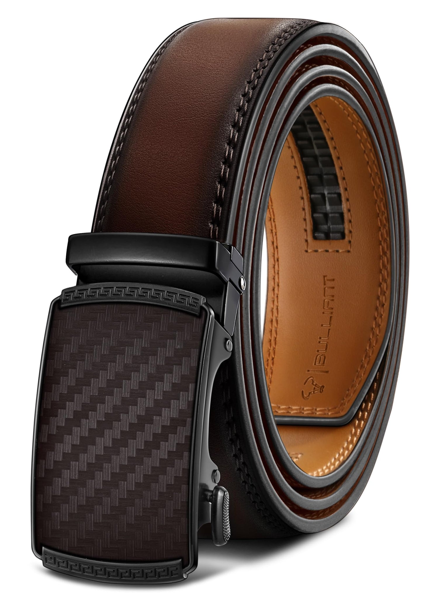 HOTBULLIANT Men's Belt,Slide Ratchet Belt Adjsutable For Men Suit Casual Jeans Gift Boxed,Trim To Fit