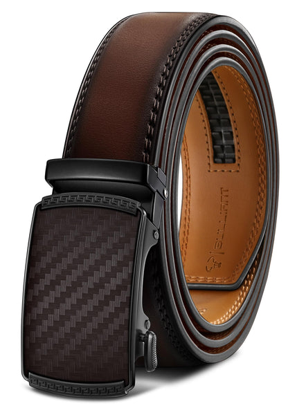HOTBULLIANT Men's Belt,Slide Ratchet Belt Adjsutable For Men Suit Casual Jeans Gift Boxed,Trim To Fit