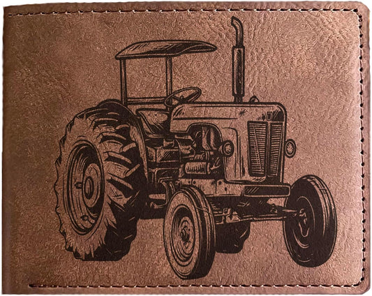 HOTFarm Tractor Engraved Wallet: For the Farmer at Heart - Ideal for Dad, Uncle, Grandfather on Birthday, Father's Day, Christmas