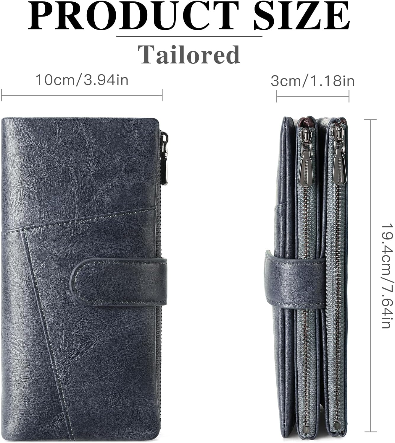 HOTFALAN MULE Womens Wallet RFID Blocking Large Capacity Card Holder Vegan Leather Trifold Wallets