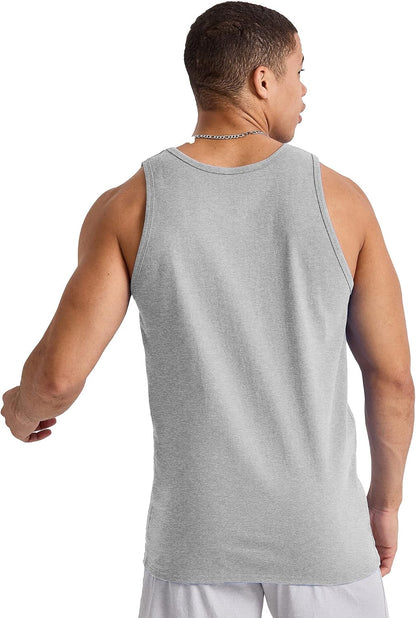 HOTHanes Men's Essentials Tank Top Pack, Midweight Cotton Tanks, Sleeveless Shirts, 3-Pack