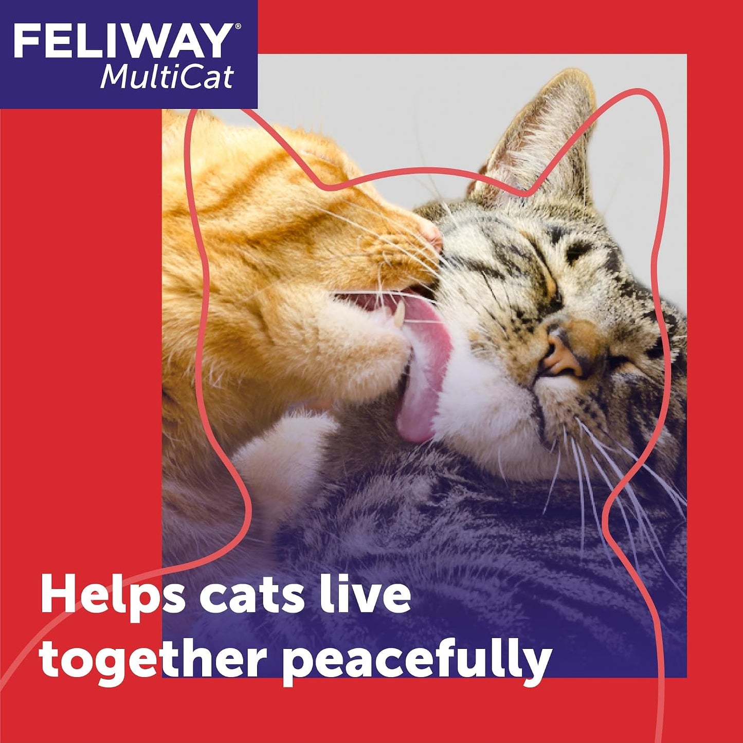HOTFELIWAY MultiCat Cat Calming Pheromone Diffuser Kit | Helps Reduce Fighting, Tension and Aggression Between Cats due to Stress for Multi‑Cat Homes, 30 Day Supply