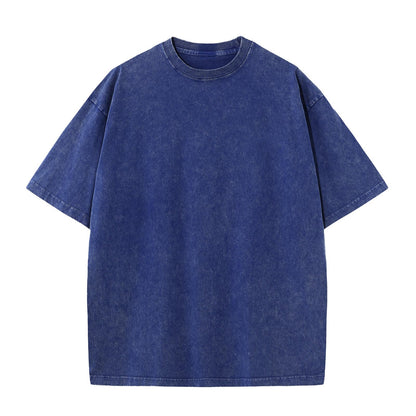 HOTMen's Cotton T-Shirts Oversized Unisex Short Sleeves Casual Loose Wash Solid Basic Tee Tops