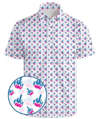HOTGolf Polo Shirts for Men Funny Print Quick Dry Short Sleeve Performance Golf Shirts Moisture Wicking Polo Shirts