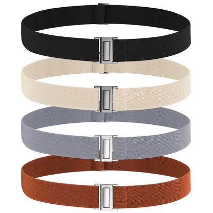HOTNo Show Elastic Belts for Women with Invisible Flat Buckle Stretch Web Strap Belt for Jeans Pants Dresses