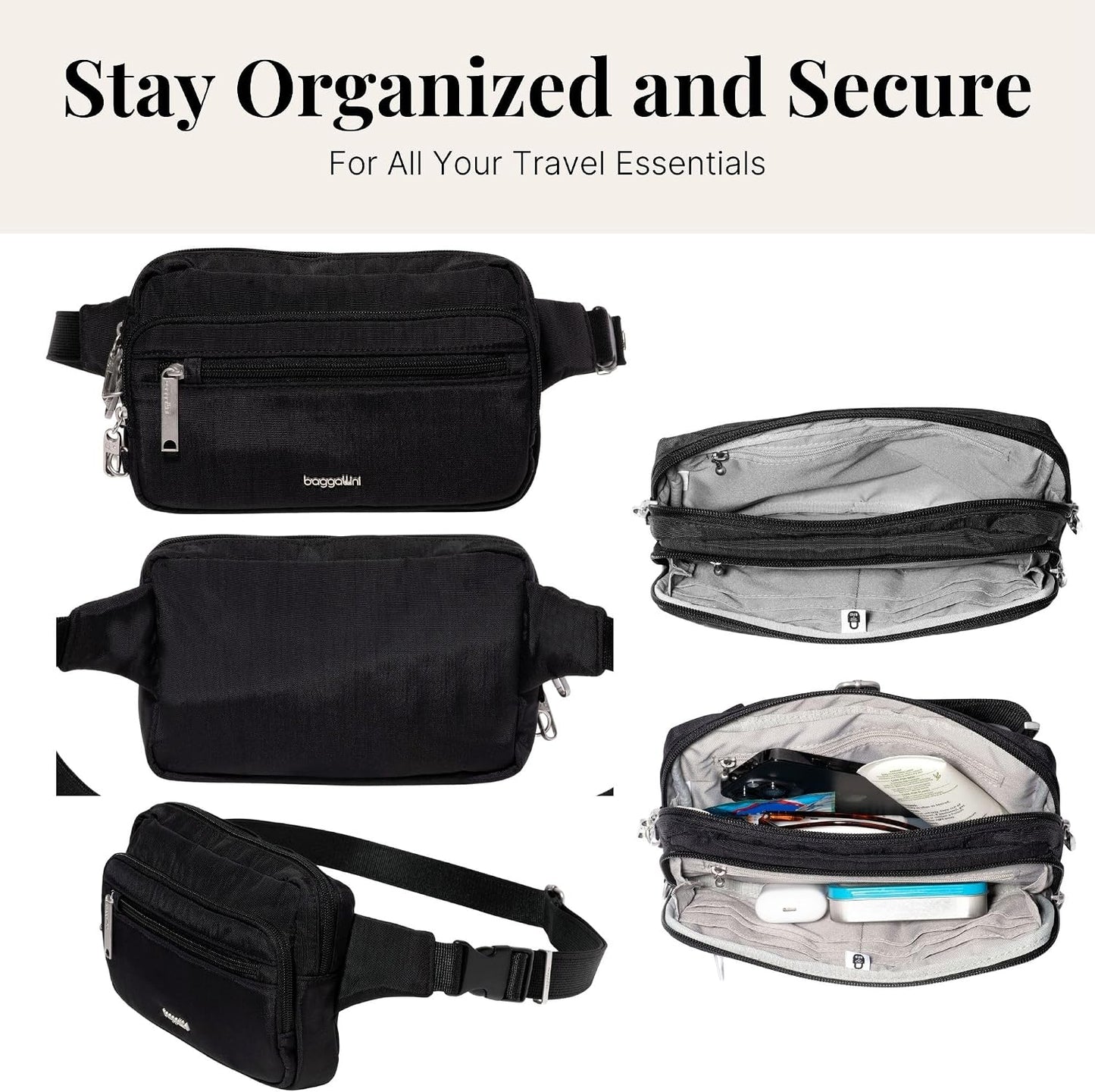HOTBaggallini Securtex Anti-Theft Belt Bag