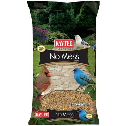 HOTKaytee Wild Bird (No Mess or Waste Free) Food Seed Blend For Blue Jays, Woodpeckers, Juncos, Cardinals, Grosbeaks, Sparrows, and Finches, 10 Pound, (Packaging May Vary)