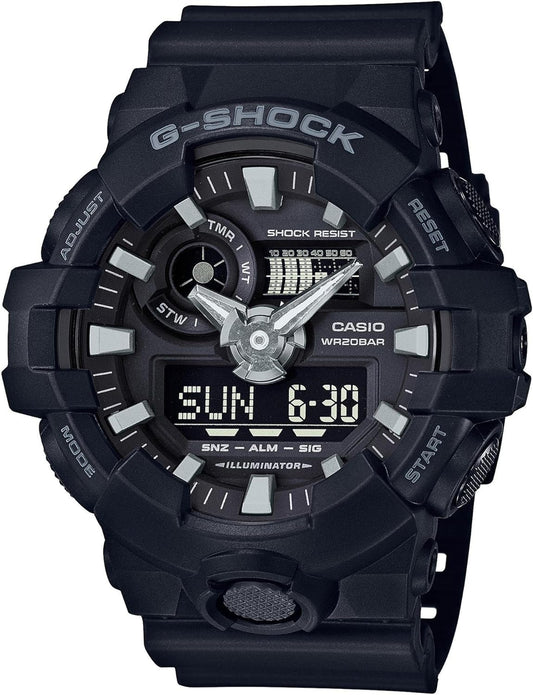 HOTCasio Men's 'G Shock' Quartz Resin Casual Watch, Color:Black (Model: GA-700-1BDR)