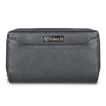 HOTVALENCHI Women's Leather Wallet - RFID Blocking Wallet - Ladies Clutch Hand Purse With Card Holder Slots (Cognac Vintage LW03)