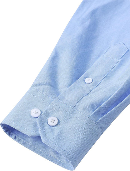 HOTLucMatton Men's Lightweight Oxford Long Sleeve Button Down Shirt Business Casual Slim fit Dress Shirts with Pocket