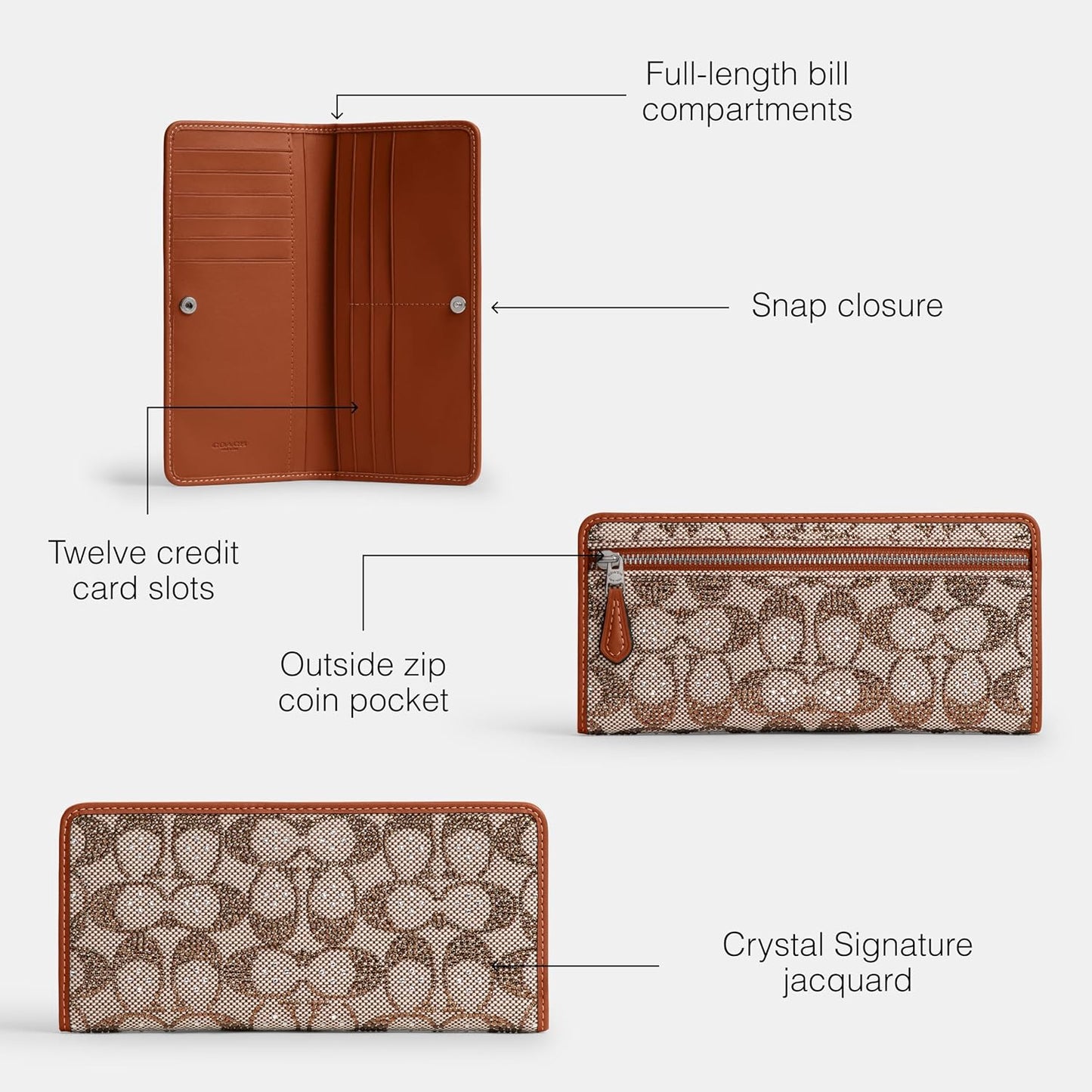 HOTCOACH Crystal Signature Jacquard Essential Slim Wallet