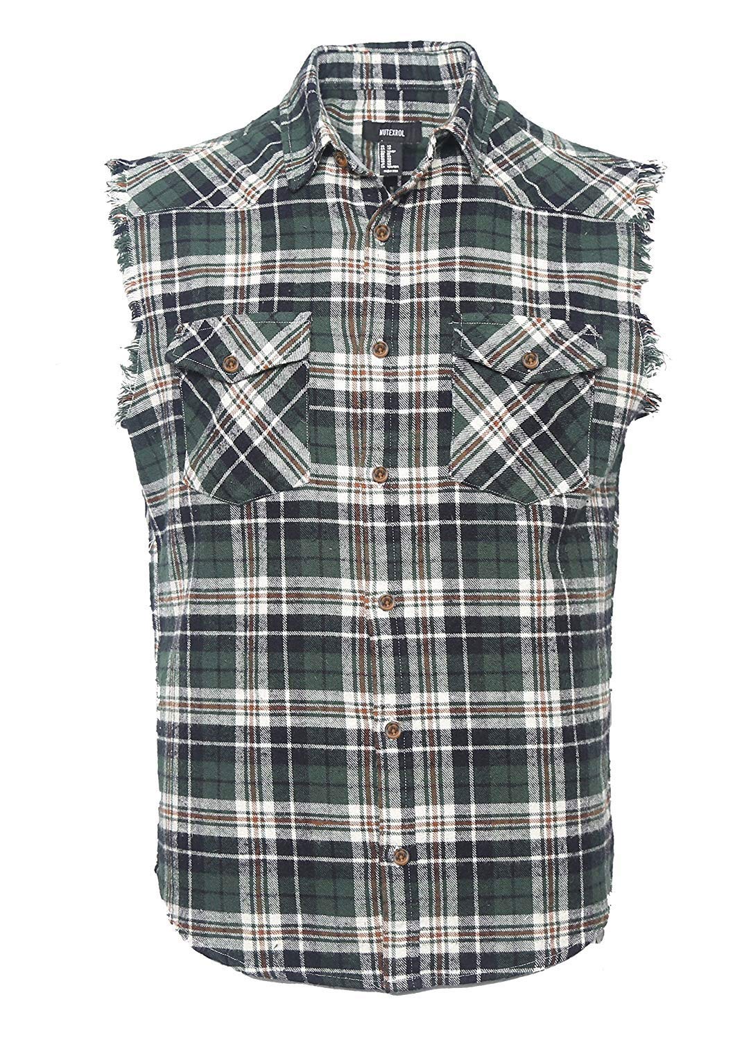 HOTMen's Casual Flannel Plaid Shirt Sleeveless Plus Size Vest