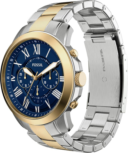 HOTFossil Men's Watch, Grant Quartz Stainless Steel Chronograph Watch for Men