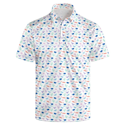 HOTGolf Polos for Men Funny Moisture Wicking Golf Shirts Performance Quick-Dry Polo Shirts Short Sleeve