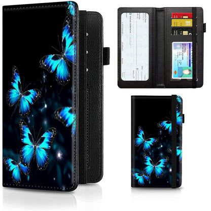 HOTCheckbook Cover for Men Women PU Leather Slim Check Book Holder Covers Wallet Case with Card Slots Duplicate Checks Card Pen Holder with RFID Blocking & Elastic Strap,Cute A Cat