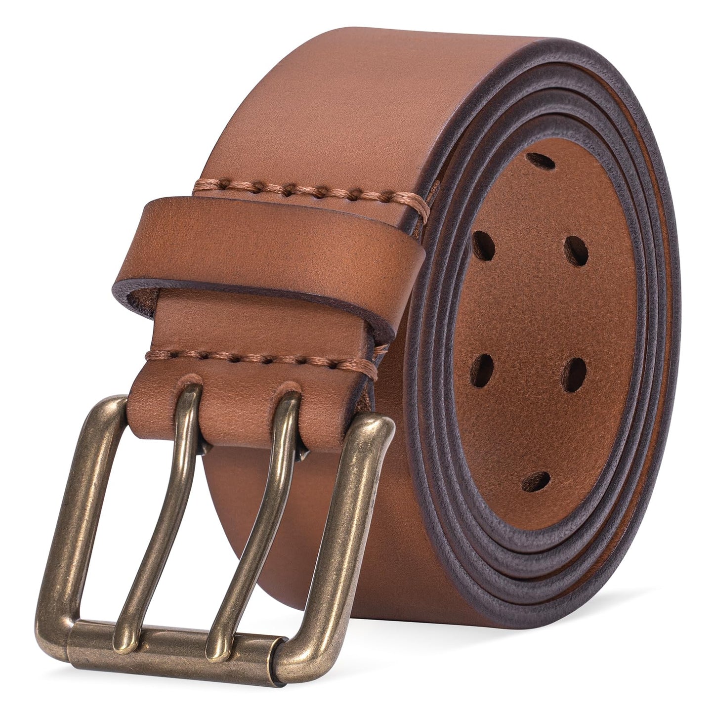 HOTThicken Full Grain Leather Mens Belt Heavy Duty Mens Work Belt Mens Belt High Hardness Buckle Packed In Gift Box