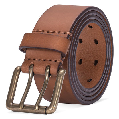 HOTThicken Full Grain Leather Mens Belt Heavy Duty Mens Work Belt Mens Belt High Hardness Buckle Packed In Gift Box